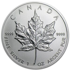 Canada 1 Oz Silver Maple Leaf Coin - Random year